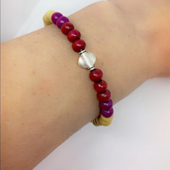 Sustainable Wood and Silver Symmetry Bracelet - Picture 3 of 8